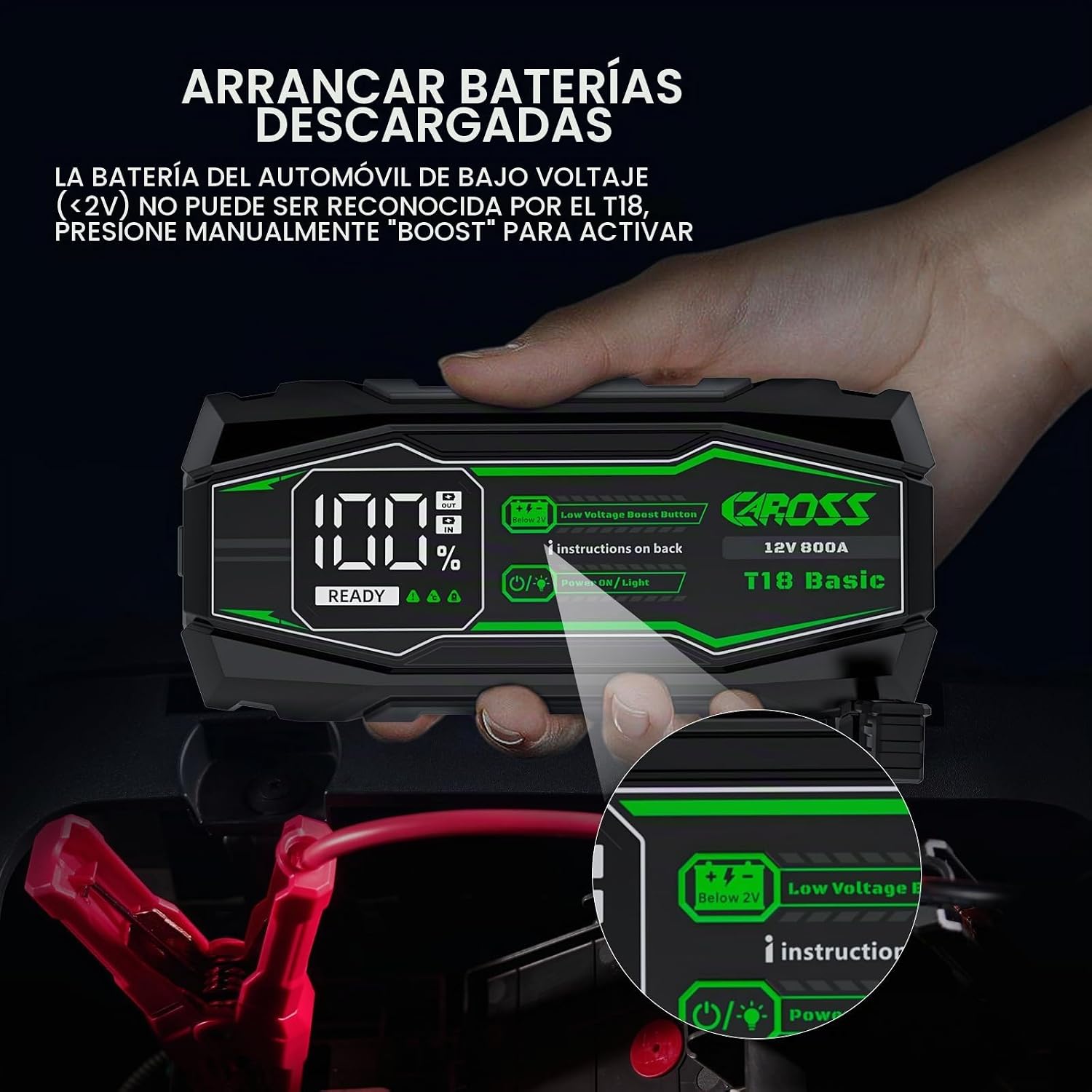 CAROSS Arrancador de batería de coche \u2013 Arrancador de salto de...