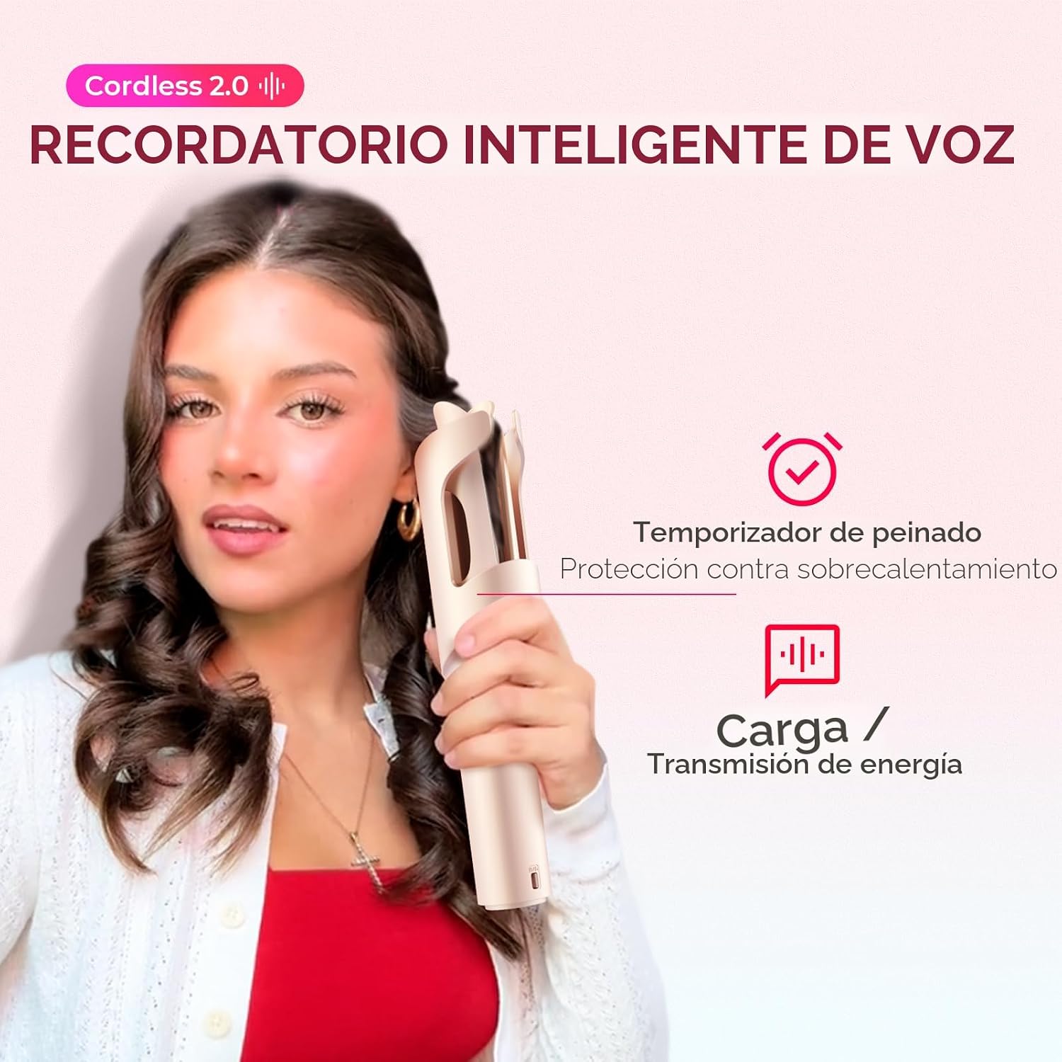 Rizador Inalámbrico Automático TYMO - TYMO CurlGo de 1 Pulgada, Riz...