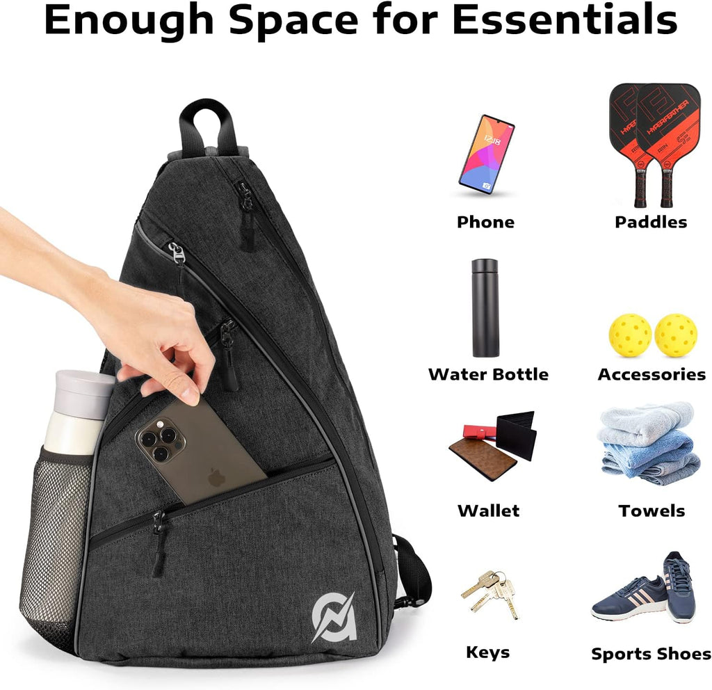 A11N SPORTS Bolsa de Pickleball, Bandolera Reversible con Correa Cr...
