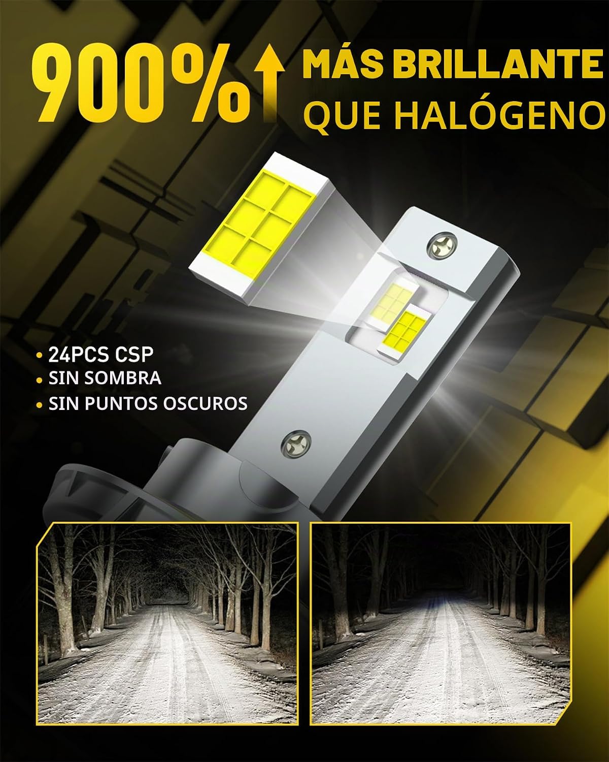 AUXITO Bombilla H13, 800% más brillante, 120 W, 30000 lm, 6500 K bl...