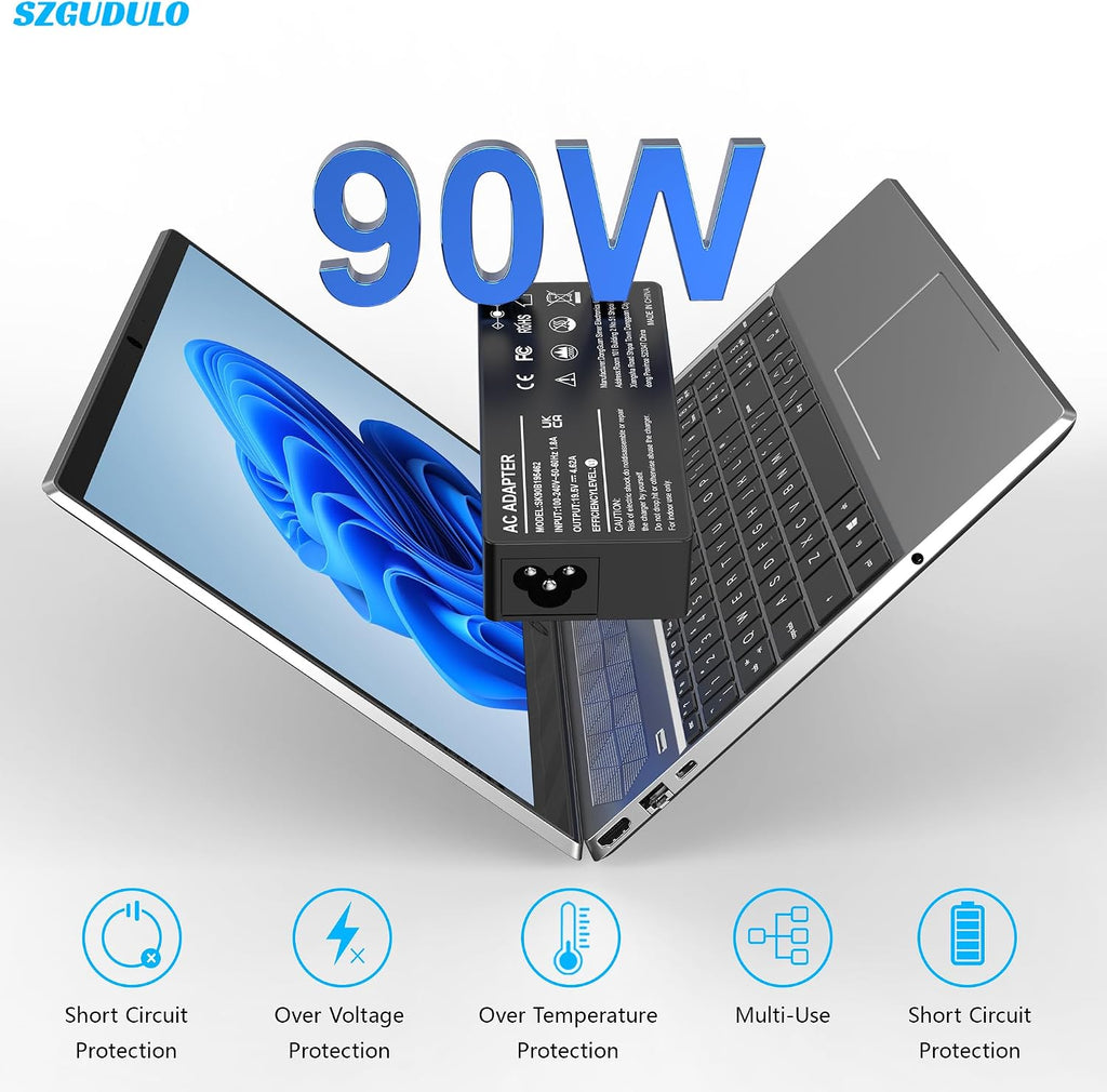 SZGUDULO Adaptador de CA universal de 90 W, cargador para laptop co...