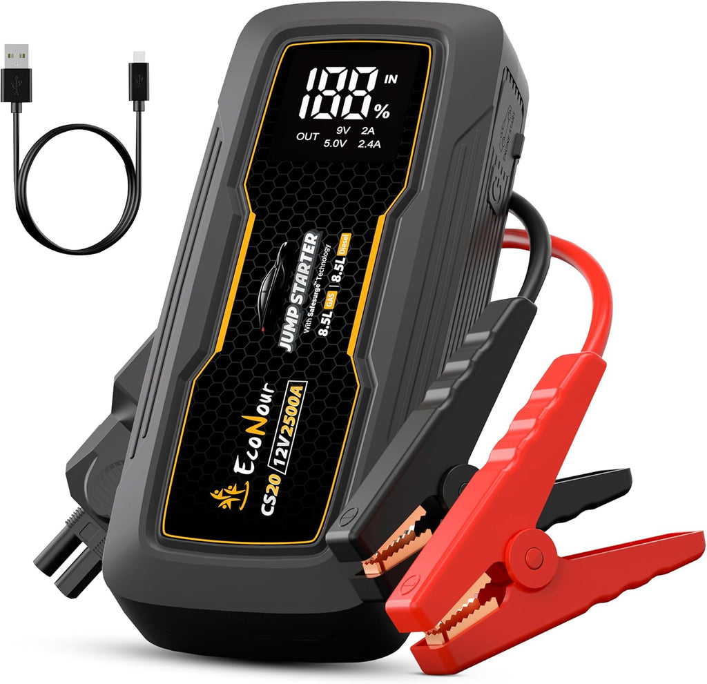 EcoNour - Batería de coche de 2500 A, batería de 12 V, paquete de r...