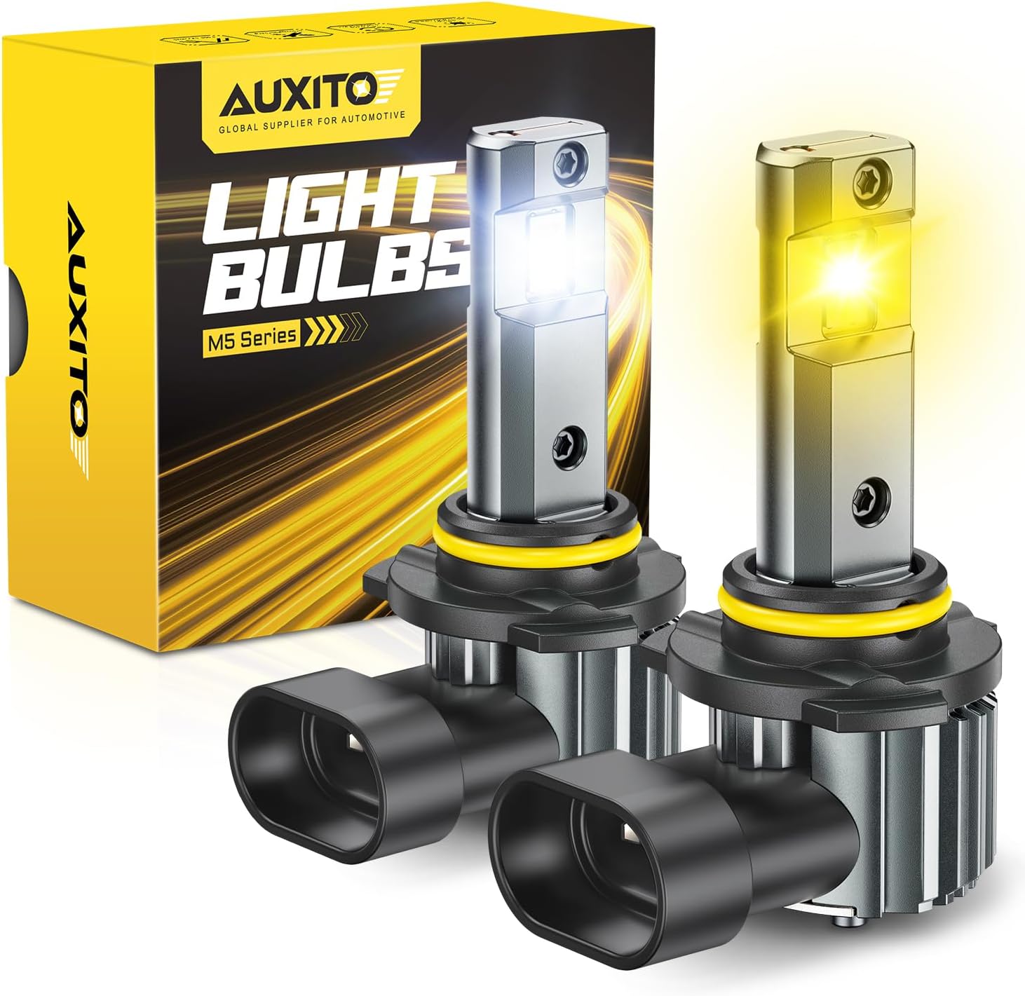 AUXITO Bombillas antiniebla 9006 Switchback de 6500 K blanco frío y...