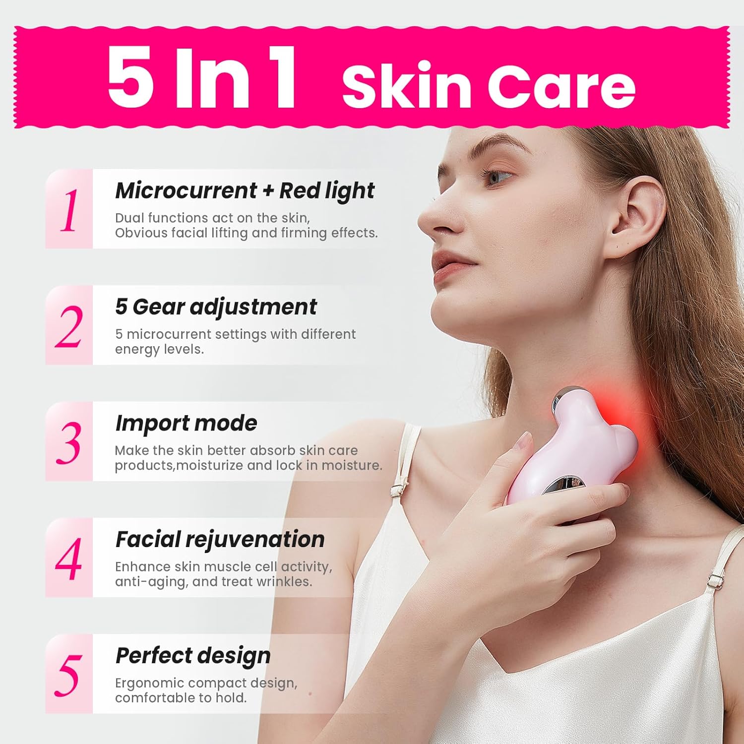 Hunvva Dispositivo facial de microcorriente, última tecnología de l...