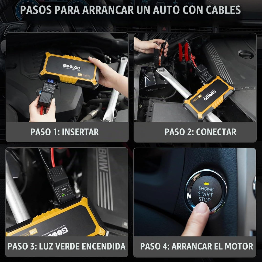 GOOLOO Arrancadores de coche portátiles GP3000 y GP2000 para baterí...