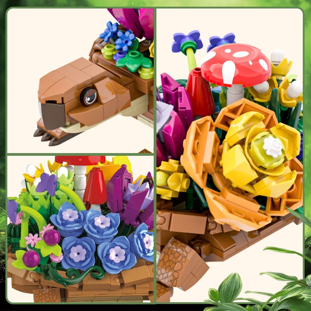Juego de Construcción de Macetero de Tortuga Marina y Suculenta, Ki...