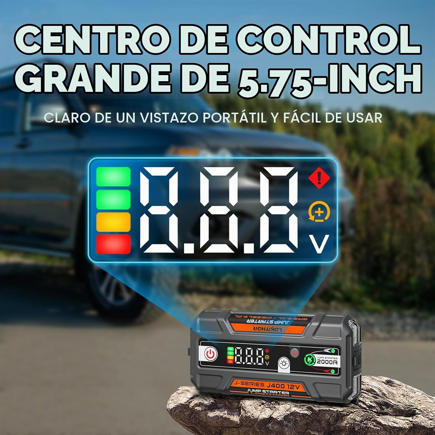LOKITHOR J400 - Arrancador de 2000 A, 12 V, de litio, portátil, paq...