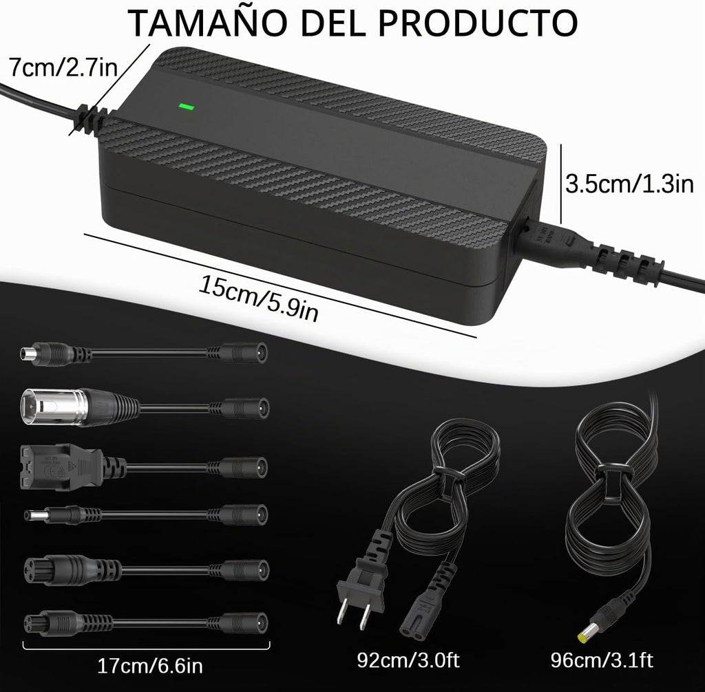 Cargador eléctrico para bicicleta y scooter de 54.6 V 2 A, certific...