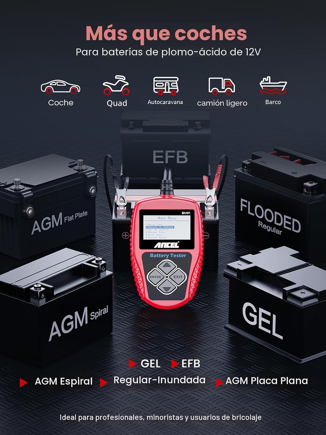 Ancel BA101 potenciómetro para carga de batería automotriz profesio...