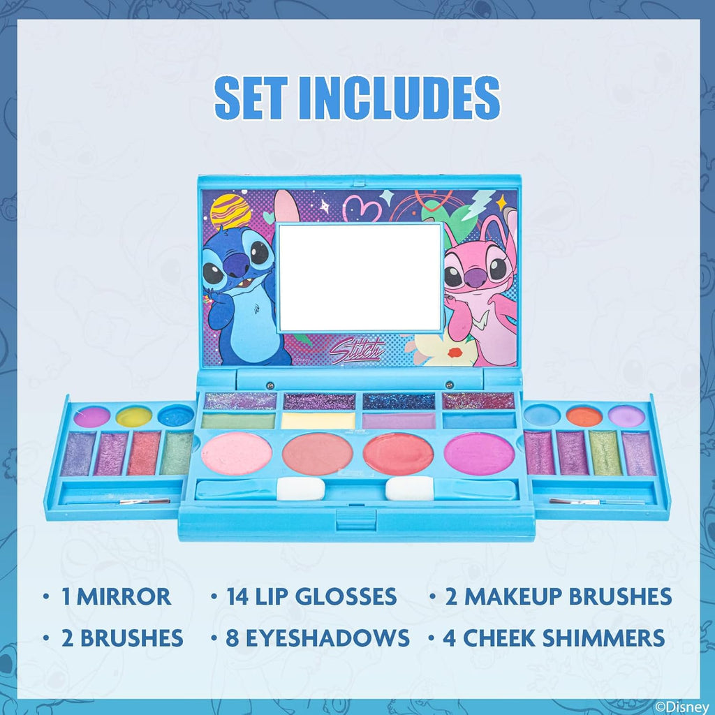 Stitch - Juego de cosméticos compacto todo en uno para niños, inclu...