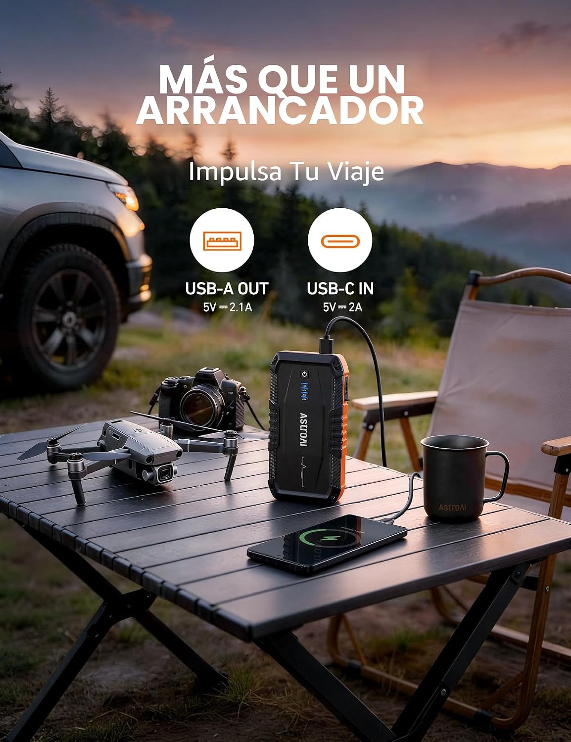 AstroAI Arrancador de batería de coche S8, batería de arranque de c...