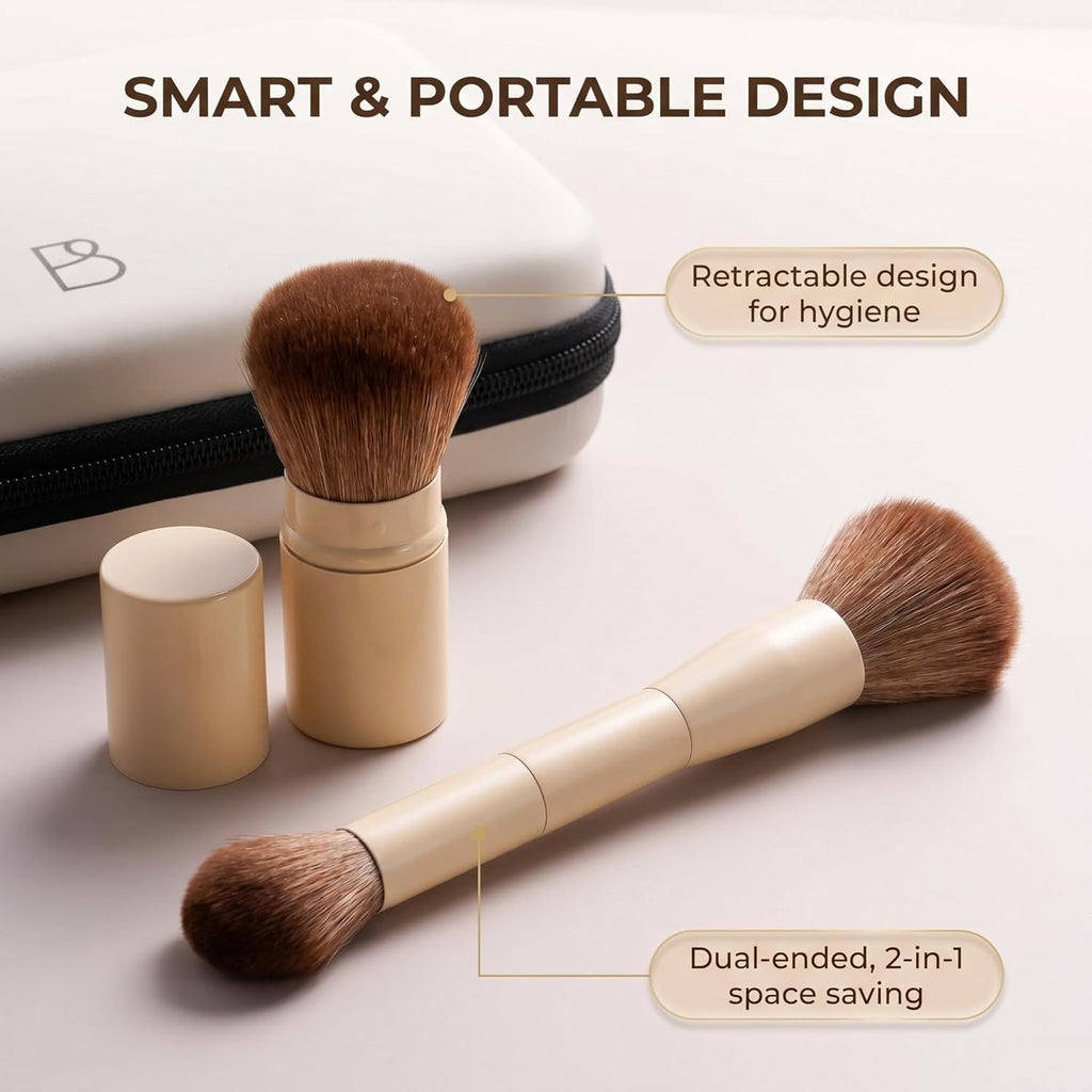 Brochas de maquillaje profesionales BS-MALL con estuche de viaje \u...