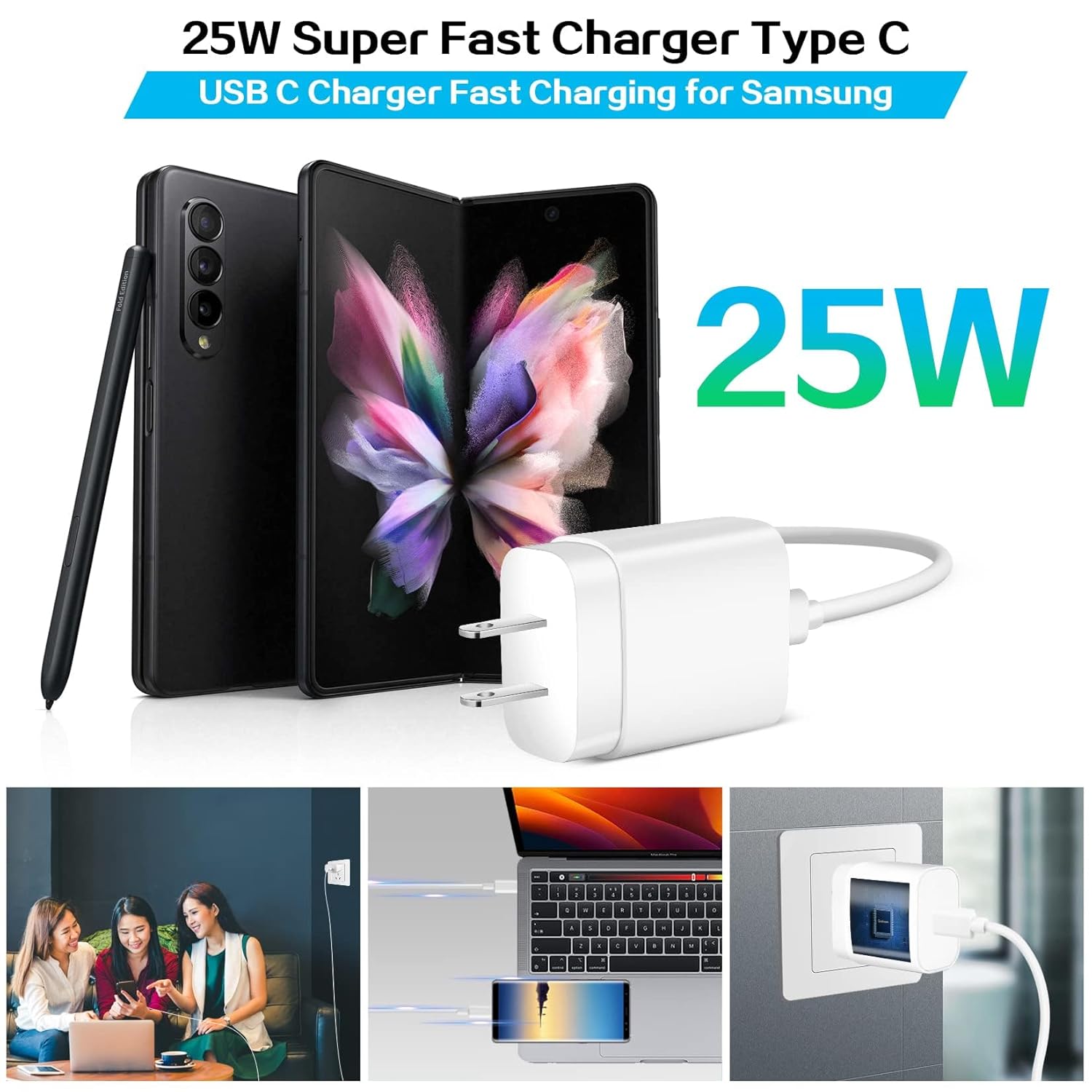 Fast Charger for Samsung,Samsung Charger Fast Charging Block,3Pack...