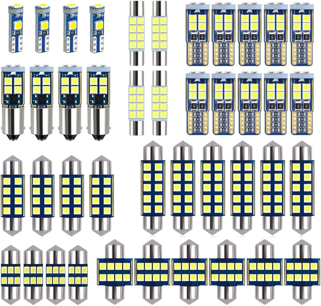 EBAIFUN Paquete de 42 bombillas LED blancas de 12 V DE3175 6418 641...