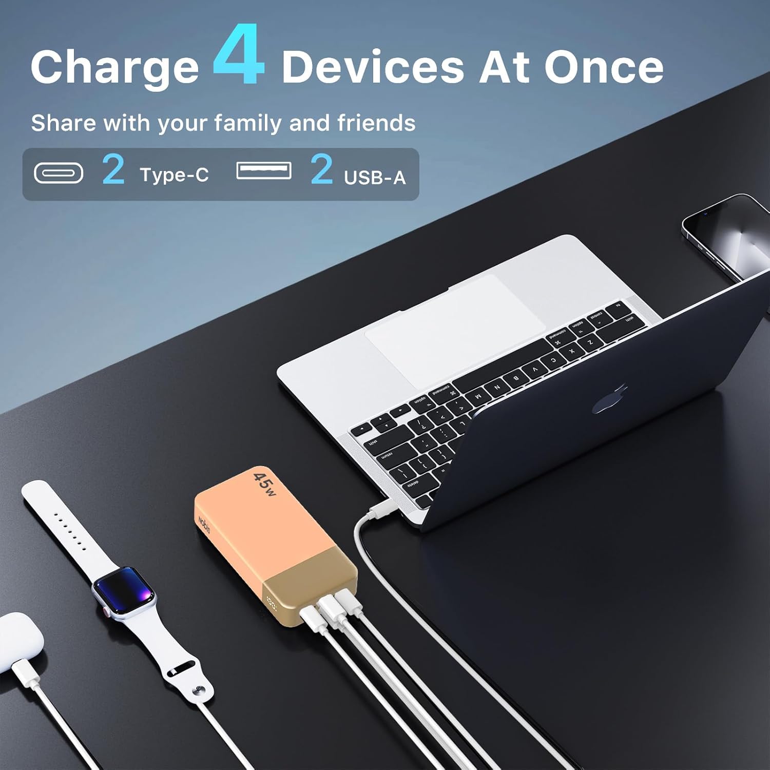 NOBIS Cargador portátil, banco de energía de 20000 mAh, banco de en...