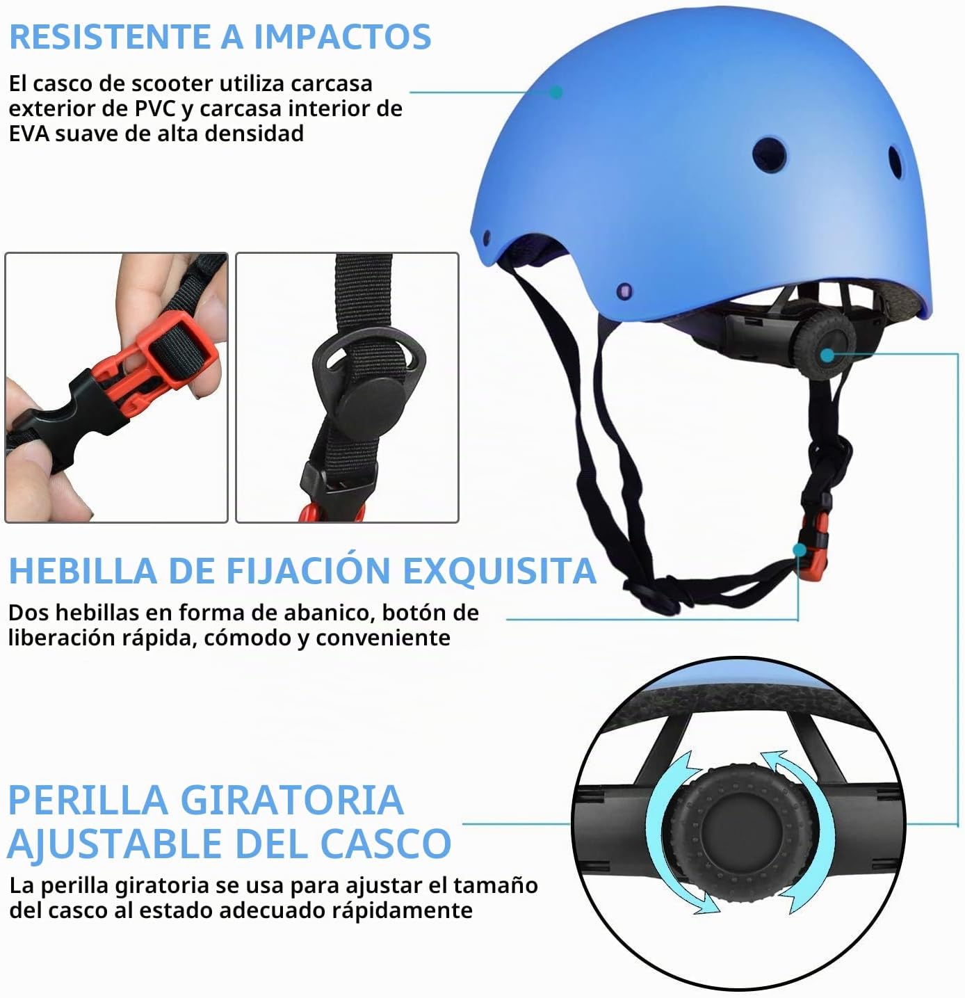 WayEee Juego de casco de bicicleta para niños, rodilleras, equipo d...