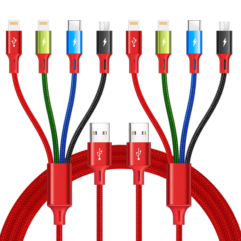 Minlu - Cable de carga Multi USB 4A, 4 en 1, con adaptador de doble...
