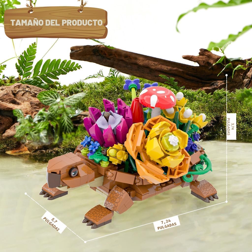 Juego de Construcción de Macetero de Tortuga Marina y Suculenta, Ki...