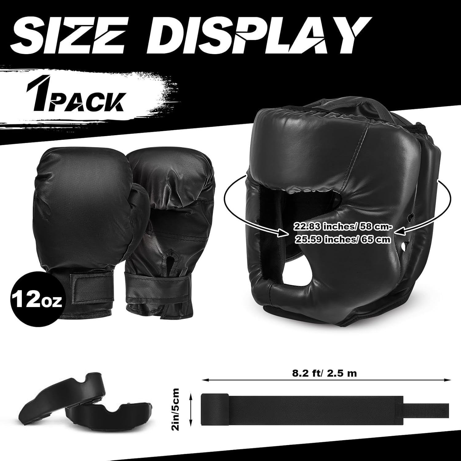 Kanayu Juego de 7 piezas de guantes de boxeo de 16 onzas, casco par...