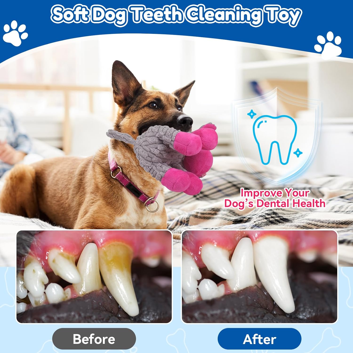 loncoldy Juguetes de Peluche para Masticar para Perros Grandes, Jug...