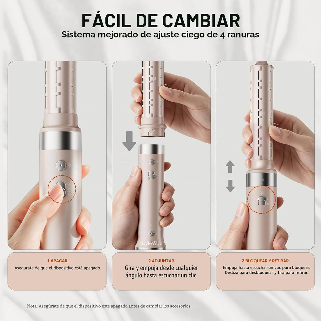 Mythsight StyleVibe - Moldeador de aire 6 en 1 con difusor de pelo,...