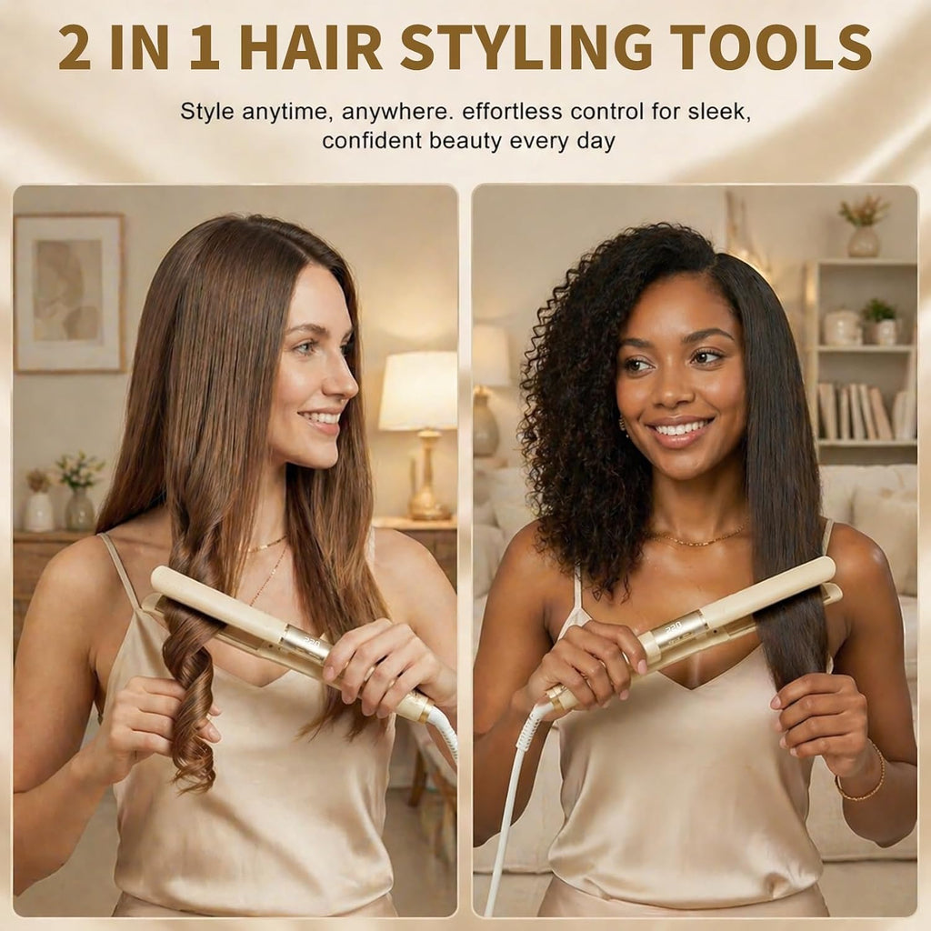 Plancha plana para el cabello, alisadora de pelo para mujer, alisad...