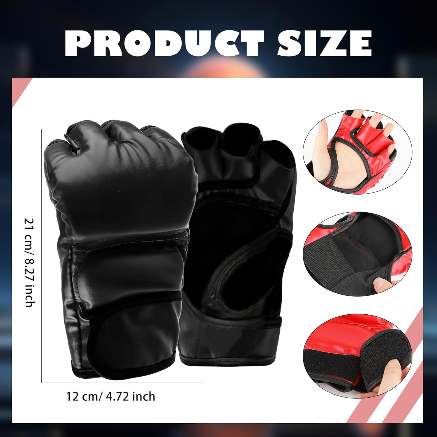 3 pares de guantes de boxeo para adultos, guantes de kickboxing, si...