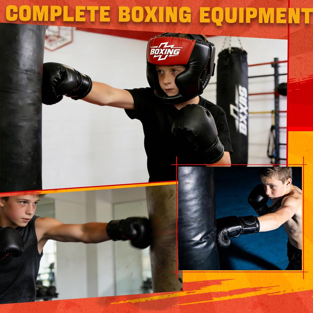 Protector de cabeza de Sparring con guantes, 8 piezas - Casco de se...