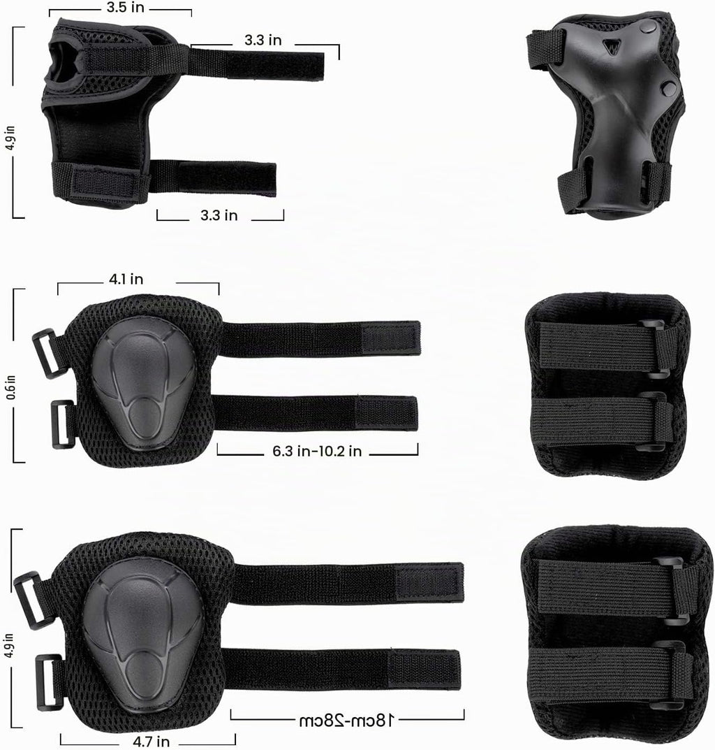 WayEee Juego de casco de bicicleta para niños, rodilleras, equipo d...