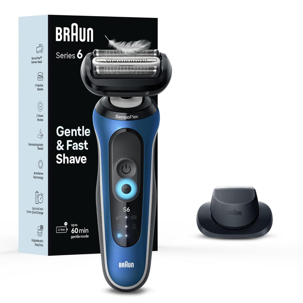 Braun Maquinilla de afeitar eléctrica para hombre, serie 6 6120s, a...