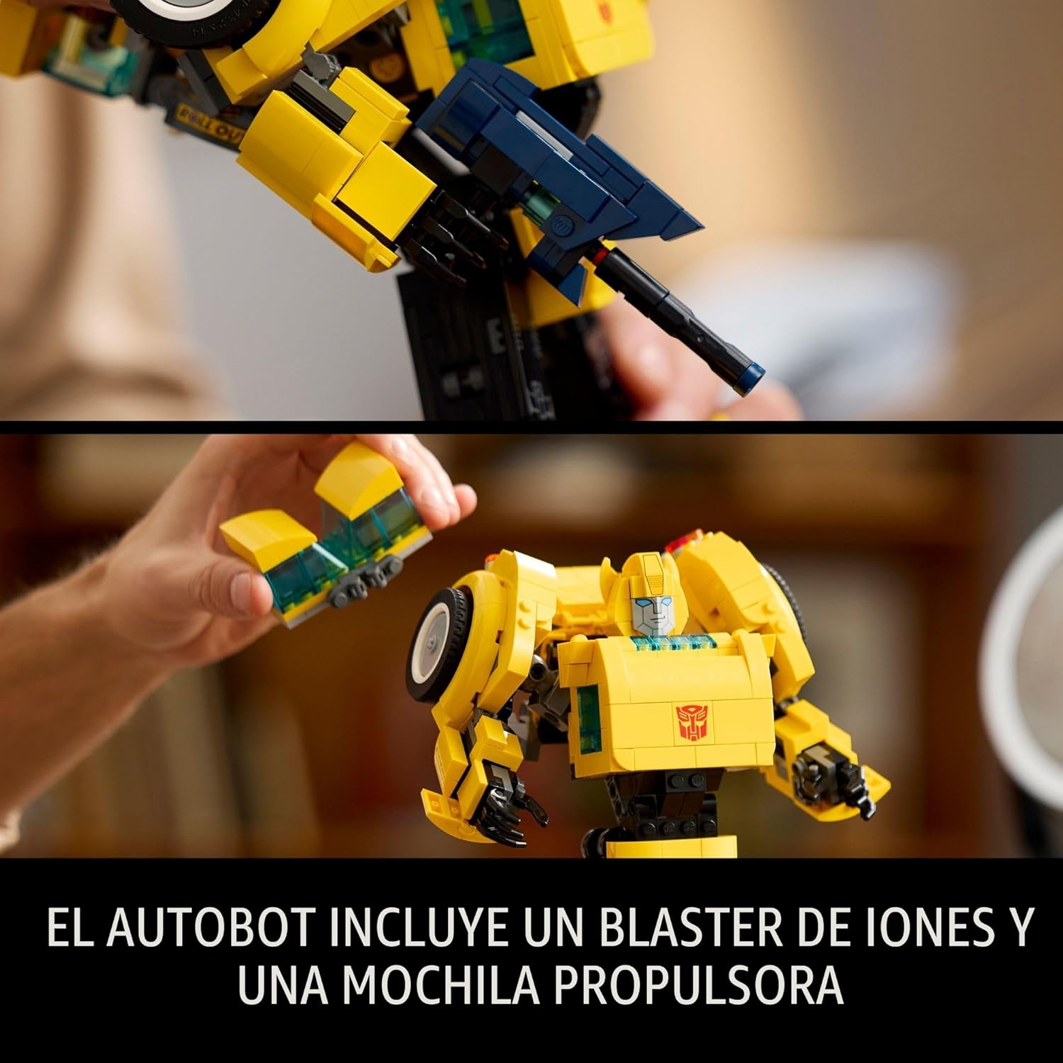 Figura de acción LEGO Icons Transformers Bumblebee, juguete colecci...