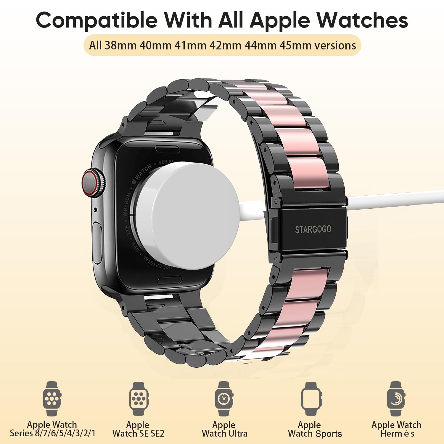 Cargador de Apple Watch mejorado, cable de carga magnético inalámbr...