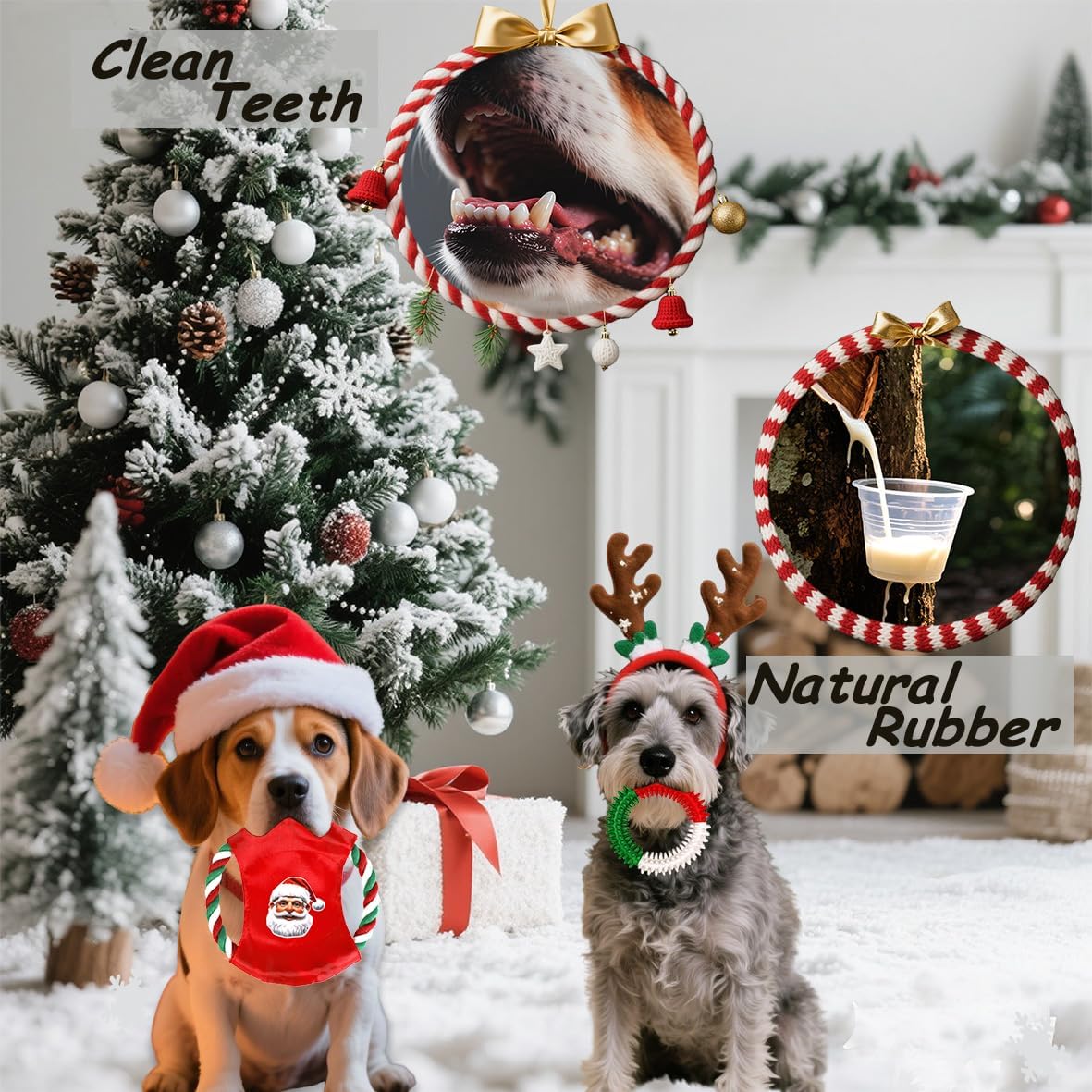 Mnubsrva Juego de Juguetes Navideños para Perros, Paquete de 15 par...