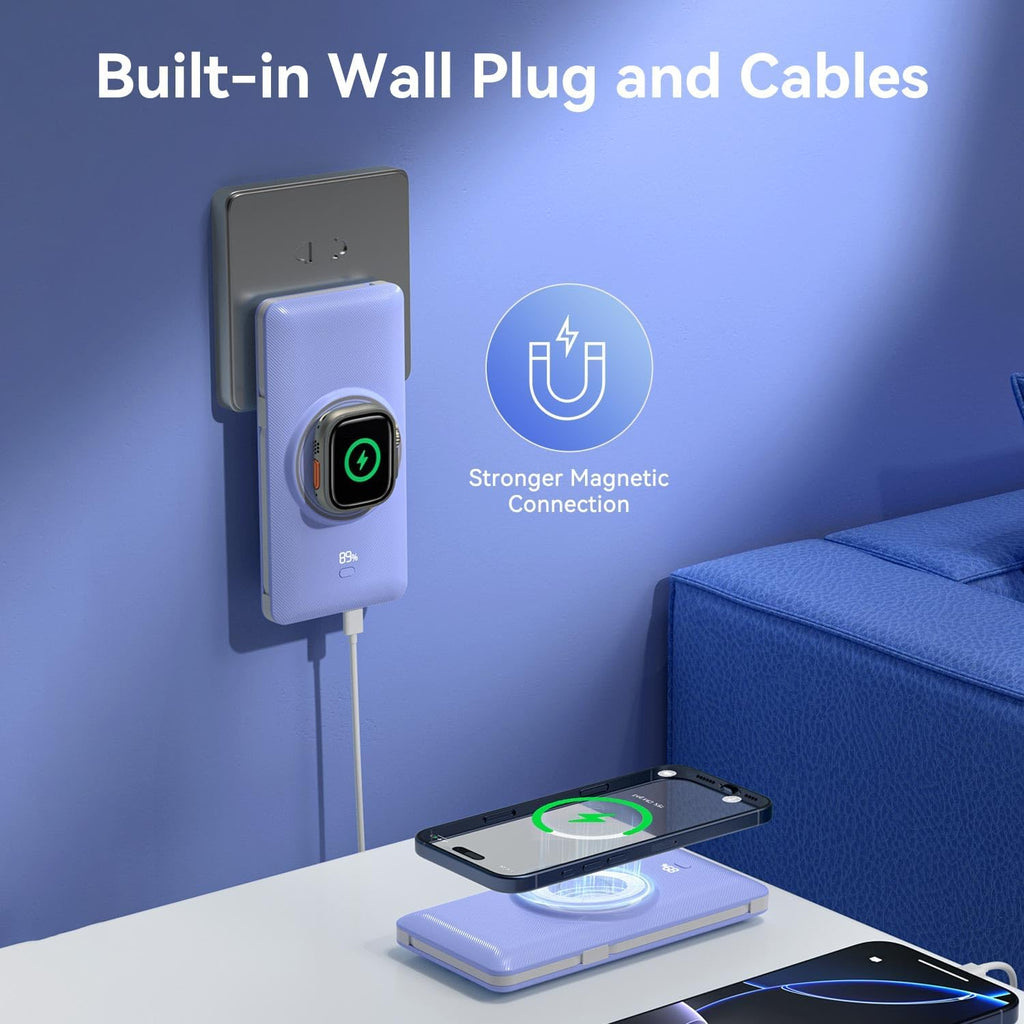 Cargador portátil magnético de 10000 mAh para iWatch y iPhone, 22,5...