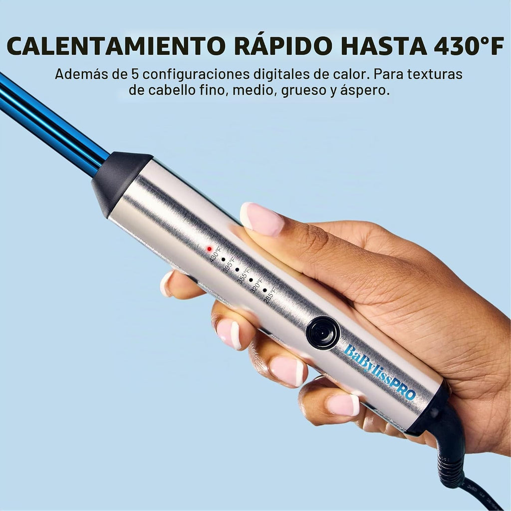Rizador profesional BabylissPRO Nano Titanium para todo tipo de cab...