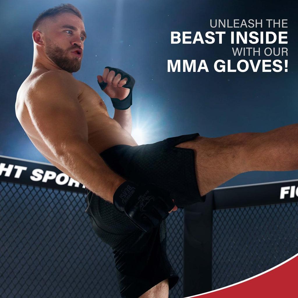 BEAST RAGE Guantes de artes marciales para hombres y mujeres, guant...