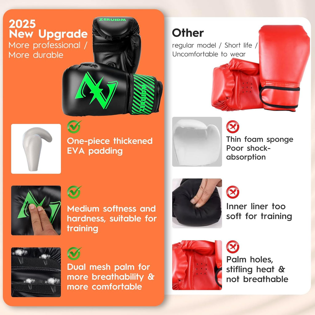 Guantes de boxeo para niños de 6 oz, guantes de entrenamiento juven...