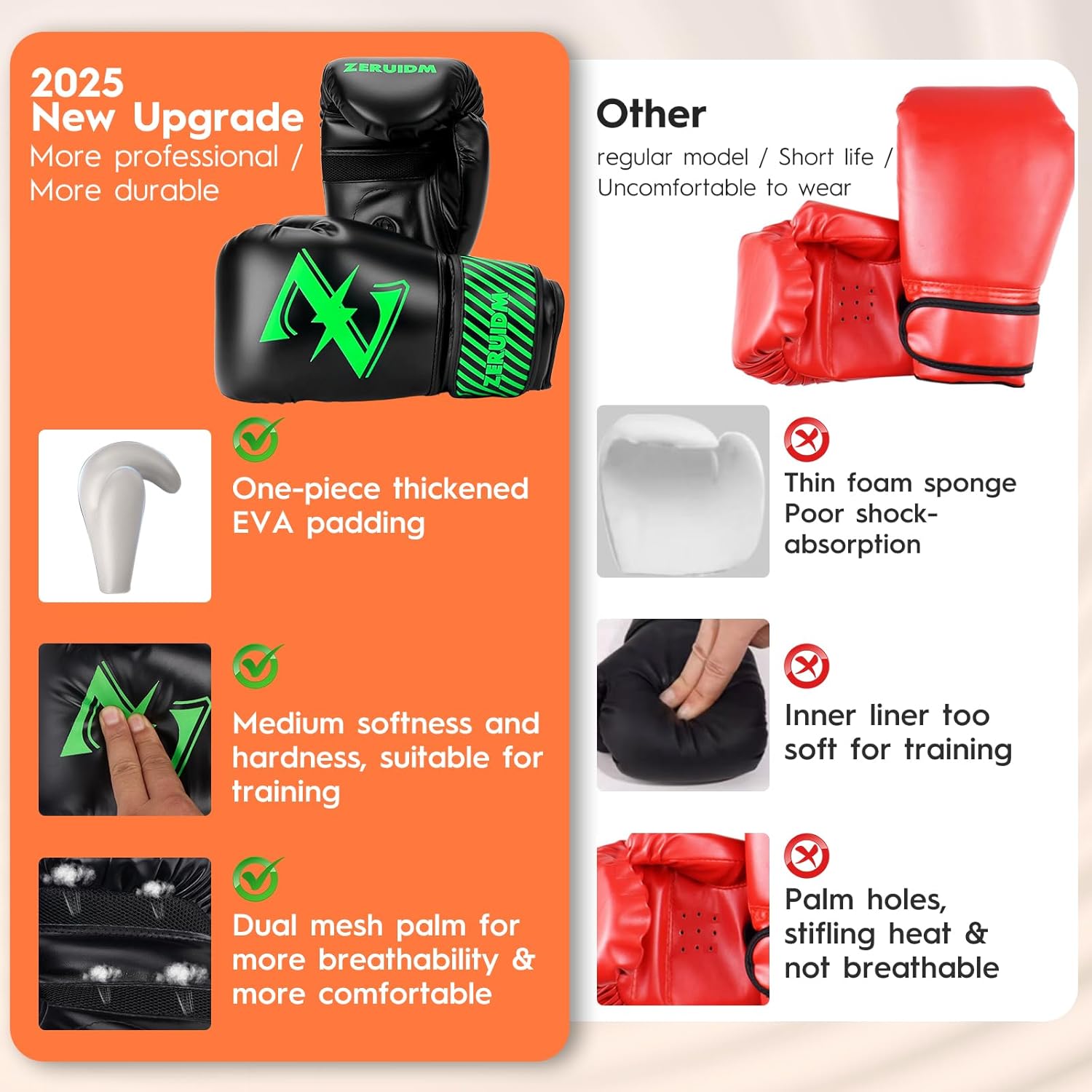 Guantes de boxeo para niños de 6 oz, guantes de entrenamiento juven...