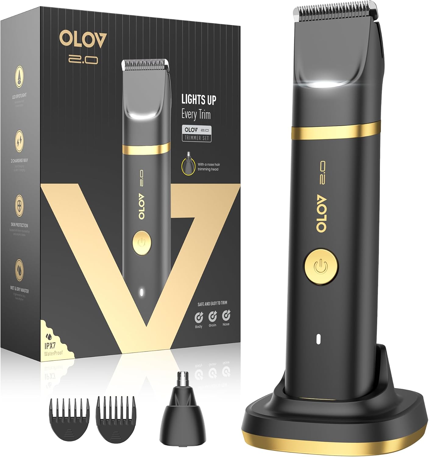 Recortadora de vello púbico y corporal para hombres - Afeitadora el...