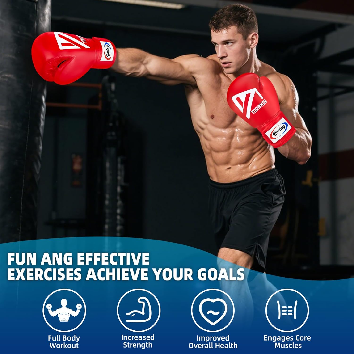 Guantes de boxeo para hombres y mujeres, guantes de entrenamiento y...