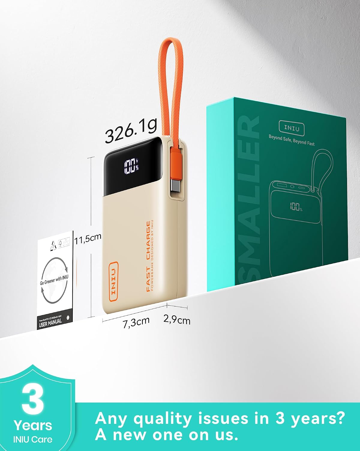 INIU - Banco de energía de 20000 mAh, pequeño cargador portátil de...