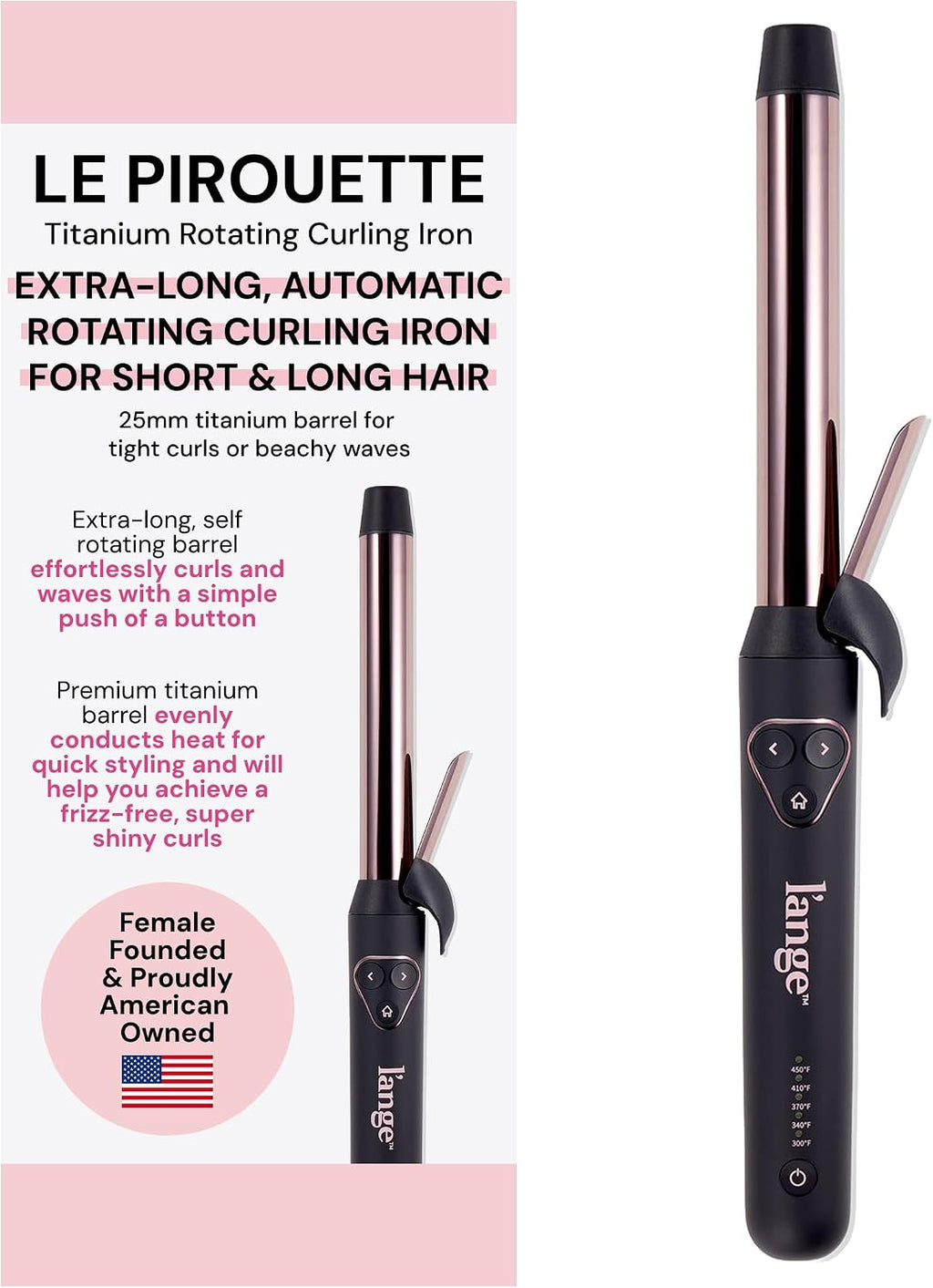 L'ANGE HAIR Le Pirouette - Rizador giratorio de titanio, 0.984...
