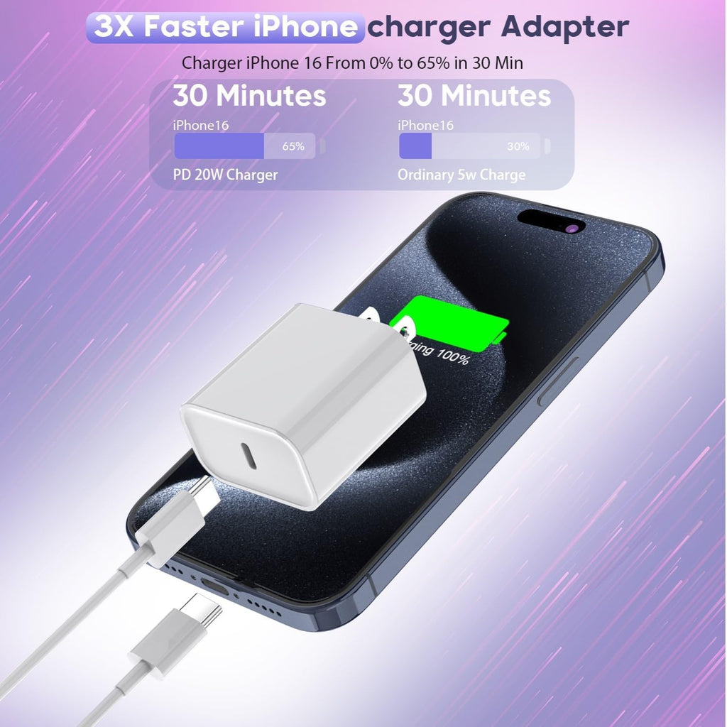 Cargador rápido para iPhone 17, cargador de pared de bloque de carg...