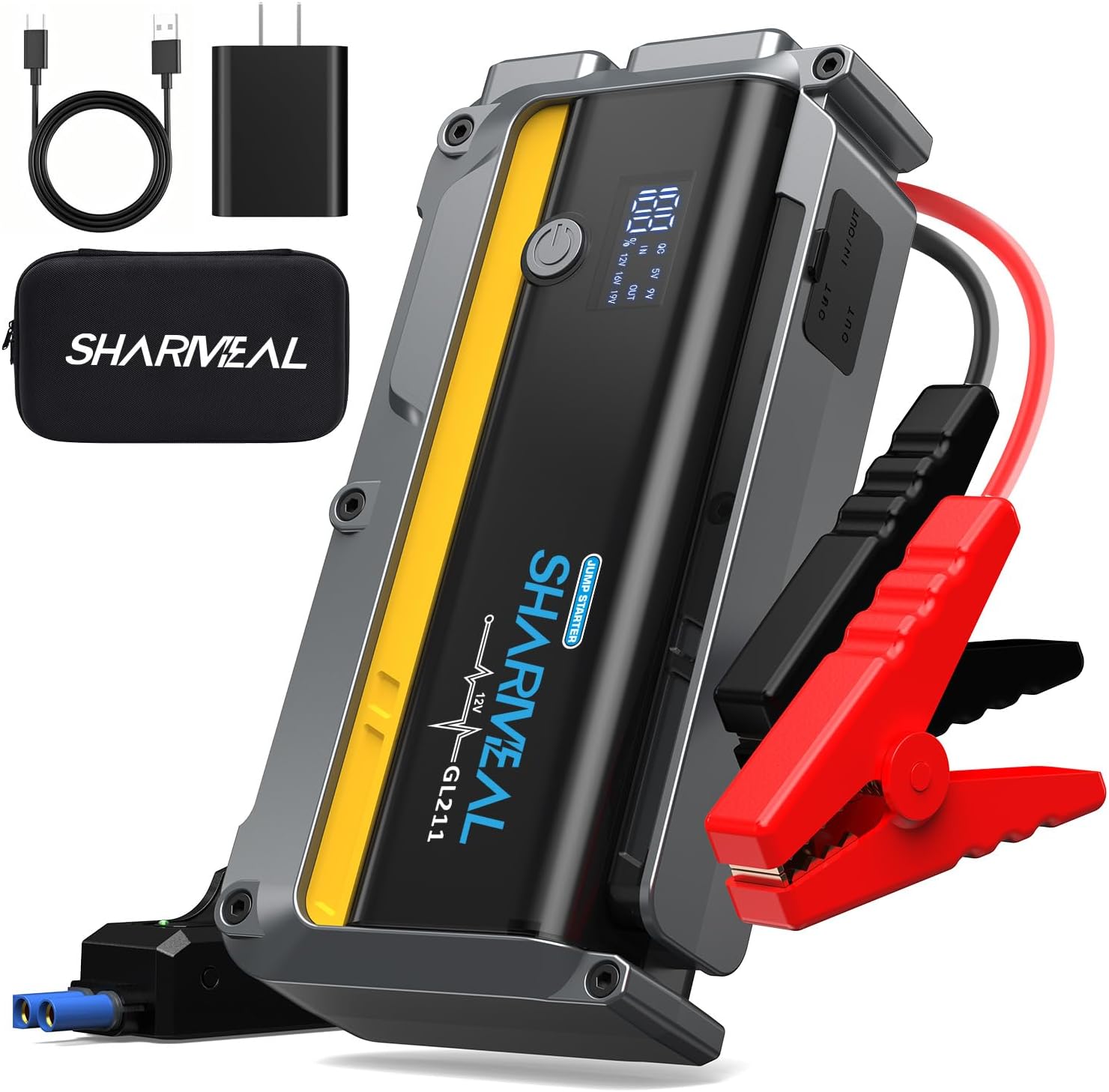 Sharmeal Arrancador de batería de coche de 6000 A hasta todo el mot...