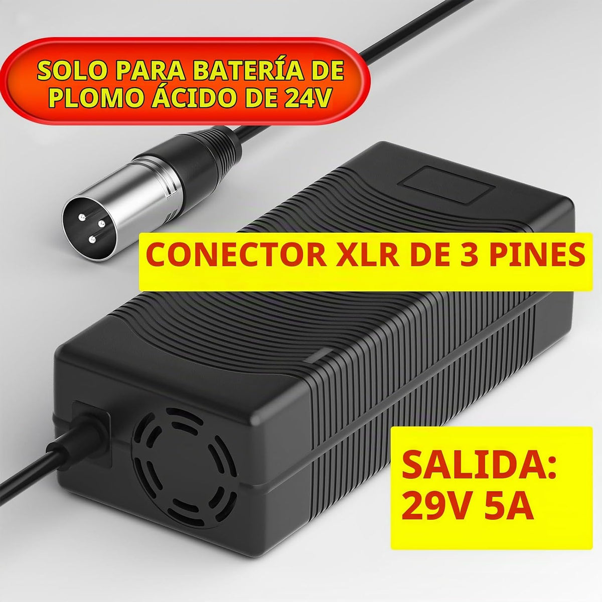 Cargador rápido de 29 V 5 A para batería de plomo ácido de 24 V, ca...