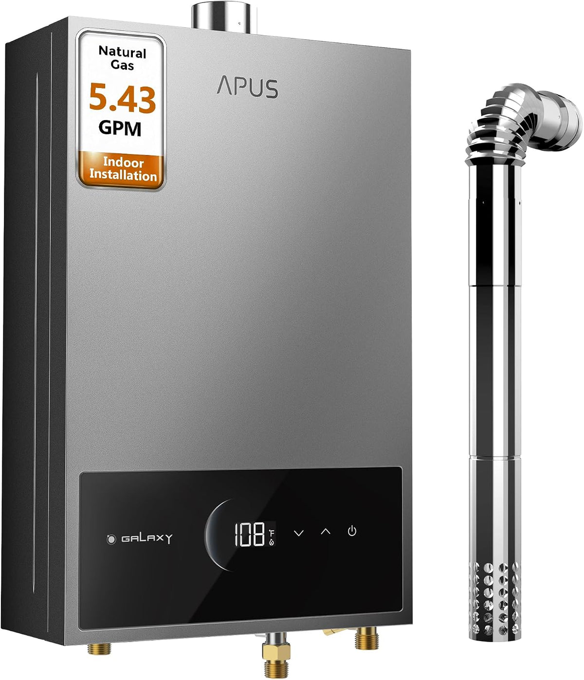 APUS Calentador de agua sin tanque de gas natural, 120,000 BTU, 5.4...
