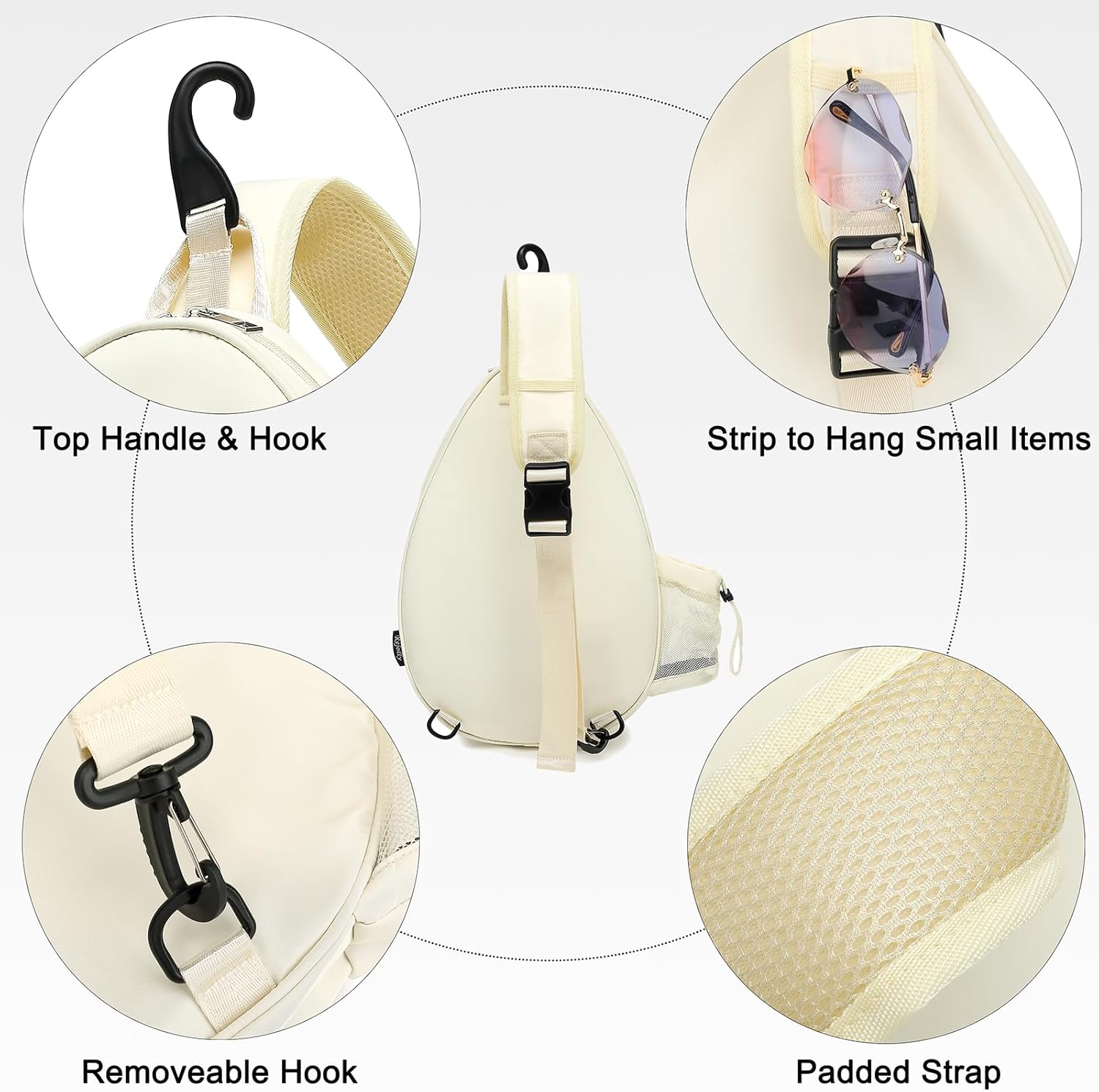 Rejolly Bolsa Bandolera de Raqueta de Tenis para Mujeres y Hombres...