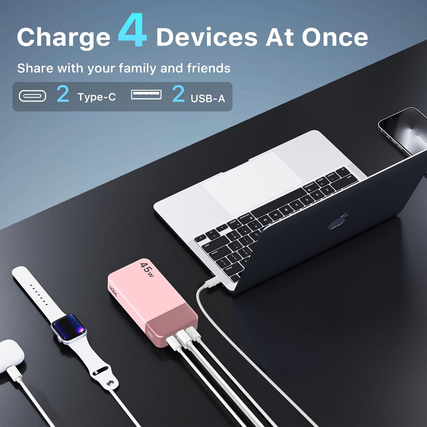 NOBIS Cargador Portátil, Banco de Energía de 20000mAh, Banco de Ene...