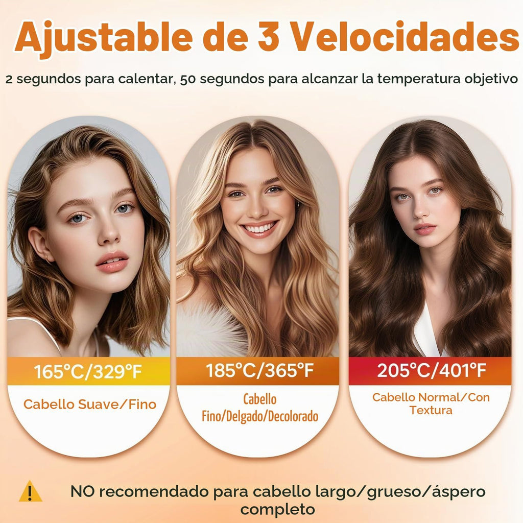 SUNMAY - Plancha y rizador de pelo inalámbrico 2 en 1 con cuidado i...