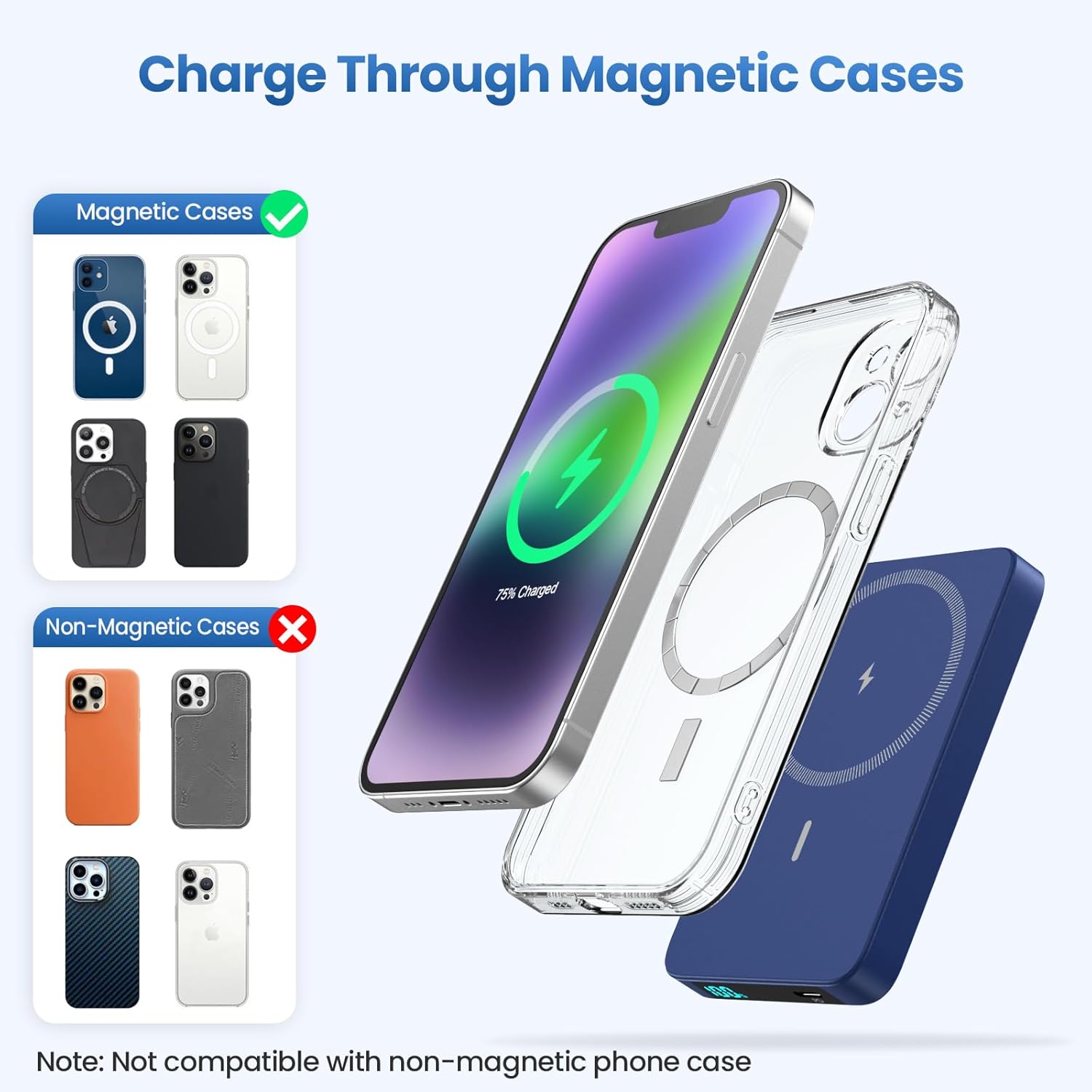 Cargador portátil magnético de 10800 mAh para batería Magsafe, banc...